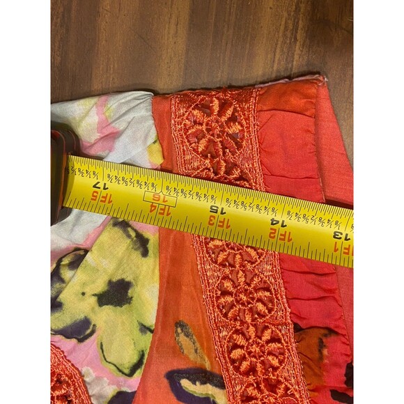 Womens Harve Bernard Sz XL Colorful Ruffle Short-Sleeve Cottagecore - Picture 16 of 16